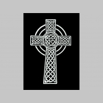 Gotický kríž čierna polokošela s bielym lemovaním okolo límčekov a rukávov